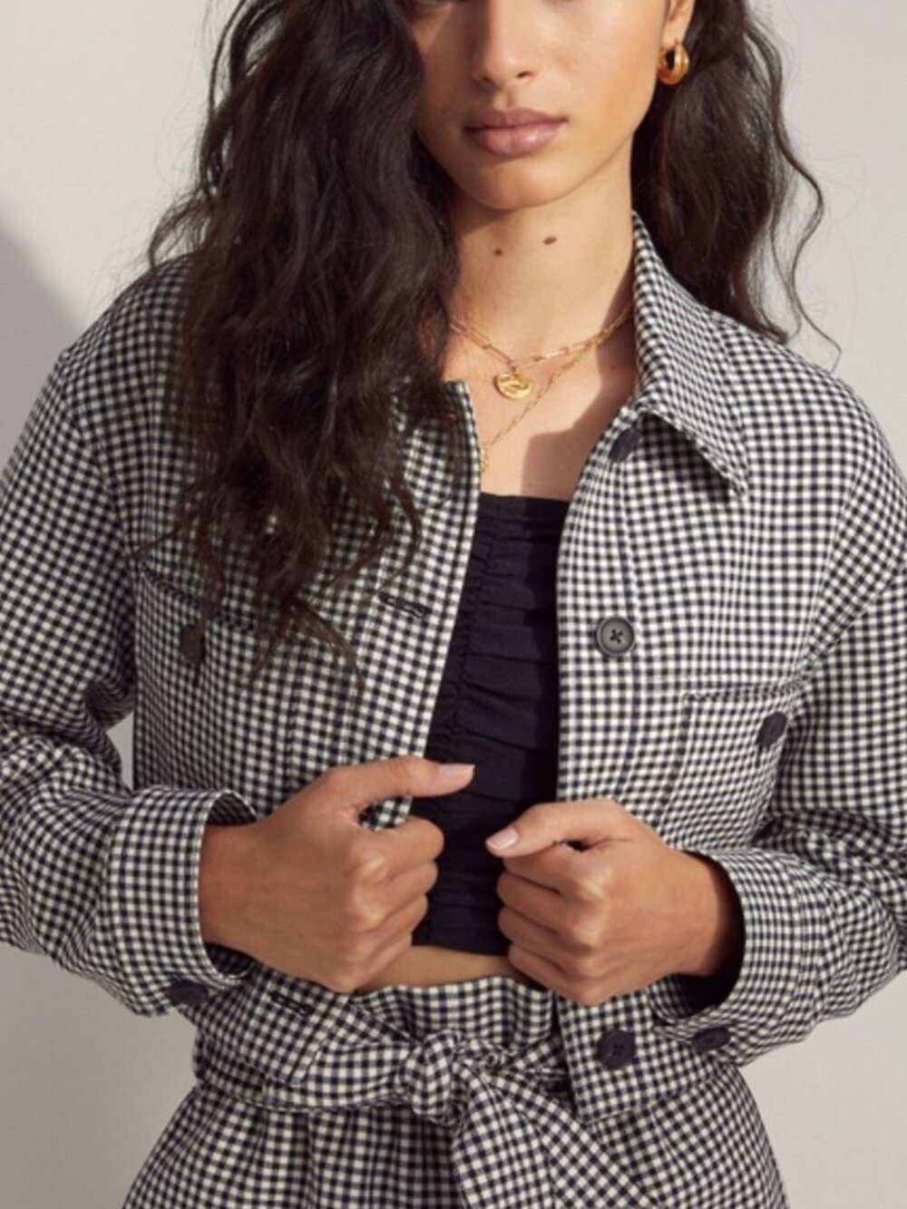Aritzia Wilfred Houndstooth Jacket+Short Set Size 4